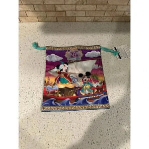 Tokyo DisneySea 21st Anniversary‎ Souvenir Drawstring Bag b1